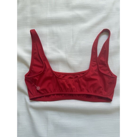 Lafayette 148 New York Bralette Bikini Swim Top In Flame Red Sz XSmall New - Picture 3 of 5